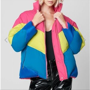 Blank NYC Neon Reversible Puffer Jacket